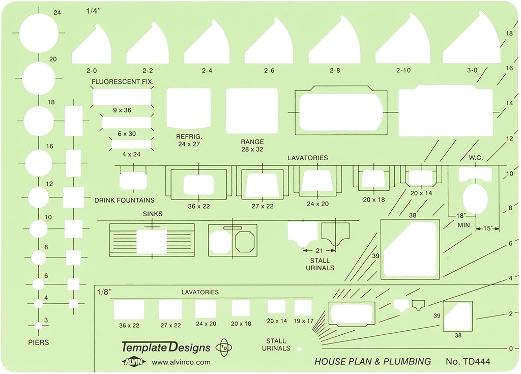 Alvin T444 Surveyor's Template