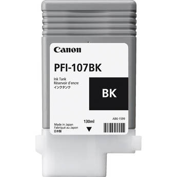Canon PFI-107BK Black Ink Cartridge, 130ml 