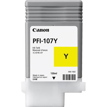 Canon PFI-107Y Yellow Ink Cartridge, 130ml