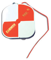 [15-G012] Gammon Reel, 12', White/Orange