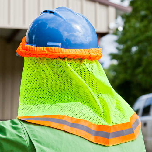 [24369] Hard Hat Neck Shade, Lime/Flo Orange